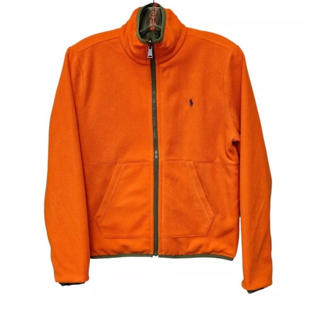 Vintage Mini Polo Ralph Lauren Orange Fleece Zip Up Jacket
